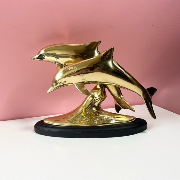 Vintage Other - Vintage mcm mid century retro double dolphin statue